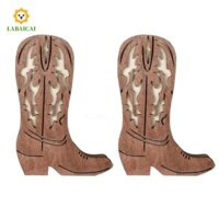 Labaicai Giày bốt cao bồi Bình hoa bằng gỗ sáng tạo ngoài trời