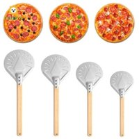 Labaicai vỏ pizza thìa pastray 7 / 8 / 9 / 10 inch tay cầm bằng gỗ đục lỗ kim loại có thể tháo rời tiện ích nhà bếp