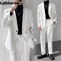 Labiocos Áo khoác nam, áo khoác mỏng đơn giản màu trơn phong cách Hàn Quốc thời trang