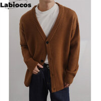 Labiocos Áo len nam  Áo len cardigan cổ chữ V phù hợp mới của Hàn Quốc