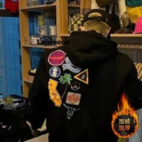 Labiocos Áo len nam  thiết kế theo xu hướng retro kiểu Mỹ áo khoác cặp đôi bóng chày thêu