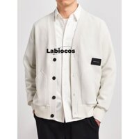 Labiocos Phiên bản Hàn Quốc mới áo len cardigan nặng nam dáng rộng áo thường ngày