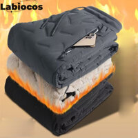 Labiocos Quần cotton nam mùa đông tuyết chống gió ấm áp da cừu cộng với quần dài nhung dày dặn