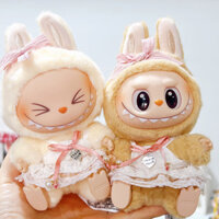 Labubu POP MART V1/V2 17cm sang trọng con trai mặt dây chuyền công chúa bánh váy