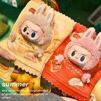 Labububu Quần Áo Cho Bé Pop Mart Quần Áo Búp Bê Macaron Hộp Bí Ẩn Labububu Vinyl Takeaway Túi 17cm Khoai Tây Chiên