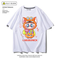 Labububububuxu Cos Crazy Animal City Bao quanh Áo thun ngắn tay dành cho nam và nữ Cặp đôi dáng rộng 100% Cotton cao cấp