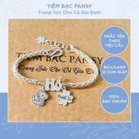 Lắc bạc khắc tên cho bé gái trai sơ sinh đeo tay, chân đều được - Vòng bạc trẻ em có thẻ tên