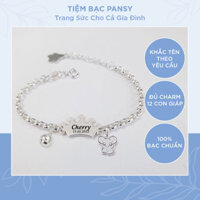 Lắc bạc khắc tên cho bé hình vương miện xinh xắn - Vòng bạc đeo tay chân trẻ em cao cấp