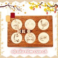 Lắc Bầu Cua Cá Cọp Bàn Gỗ Sang Sịn Bền Đẹp Benrikids Tặng Kèm 3 Xúc Xắc Gỗ