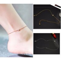 Lắc chân 1 hạt xoàn trơn titan