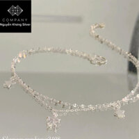 Lắc chân bạc cho nữ, họa tiết hình ngôi sao may mắn