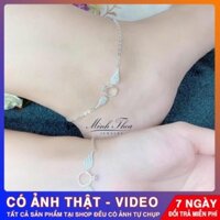 Lắc chân bạc đẹp, lắc chân nữ trang sức bạc cao cấp hình cánh thiên thần đính đá  Tuấn Thoan JEWELRY