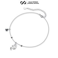 Lắc chân bạc KYDOPAL đính đá cá tính trang sức vòng nữ cao cấp ý 925 - PAL9B7L11