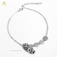 Lắc Chân Bạc MIRASON Kim Tiền & Bi Mang Lại Tài Lộc, May Mắn MLC005 - Vòng Chân Bạc 925 Cao Cấp