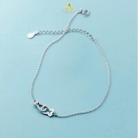 Lắc Chân Bạc Nữ MIRASON Đôi Cá Nạm Đá Cao Cấp MLC5263 - Vòng Chân Nữ Bạc 925 Cao Cấp