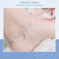 Lắc chân bạc nữ PANSY treo charm máy bay xinh xắn - Vòng chân nữ bạc ta thật cá tính