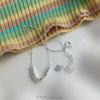 Lắc chân bạc nữ TLEE, vòng chân dải bi phay lục giác trơn cá tính TLEE JEWELRY LC0122
