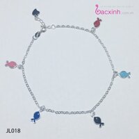 Lắc chân bạc Ý 925 Bạc Xinh Huệ Ngân Con Cá JL018