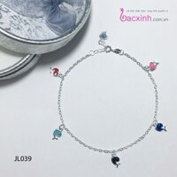 Lắc chân bạc Ý 925 Bạc Xinh Huệ Ngân Cá heo JL039