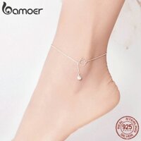 Lắc chân BAMOER SCT003 bạc 925 thiết kế đầu mèo đơn giản thời trang