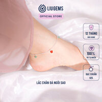 Lắc Chân Đá Ngôi Sao Phong Thủy Liugems Mix Bạc 925 Phong Cách Thời Trang Cá Tính LC04