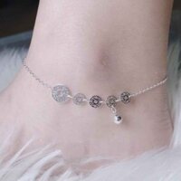 Lắc chân kim tiền bạc ý 925 xinh xắn