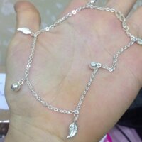 Lắc chân lá kèm chuông bạc ta
