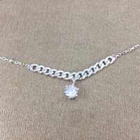 Lắc chân lắc tay thật viên đá nhân tạo 6li kiểu dáng cá tính bạc chuẩn NGỌC MẬU
