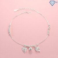 Lắc chân nữ bạc đẹp hình cá heo may mắn LCN0048 Trang Sức TNJ