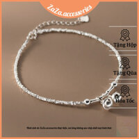 Lắc chân nữ bạc S925 ZaZa - Vòng chân nữ bạc Ý hạt gạo mix charm chuông trúc cá tính ZaZa.accessories