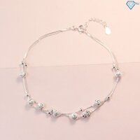 Lắc chân nữ dây kép hình bi bạc đẹp LCN0042 Trang Sức TNJ