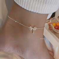 Lắc chân nữ vòng chấn nữ bạc S925  nơ thắt LC55 Cá jewelry