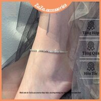 Lắc chân titan bạc nữ- Vòng chân nữ bạc titan chuỗi bi Ziny basic ZaZa.accessories