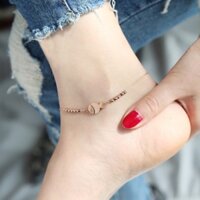 Lắc chân titan kiểu con cá phun cát phối bi tròn xinh xắn không gỉ