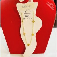 Lắc chân titan mạ vàng 99k khối lập phương và hoa nhỏ