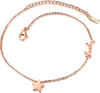 Lắc chân titatium ngôi sao may mắn không đen BHLC29 - VANG HÔNG