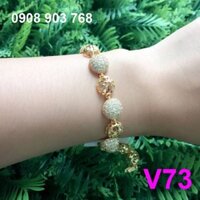 Lắc hạt charm xi vàng V73