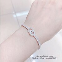 Lắc tay 2 vòng tròn lồng nhau dây rút LTNU348