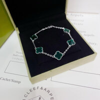 lắc tay 4lá đá phun 5 mặt bạc