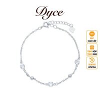 Lắc Tay Bạc 925 Thiết Kế Đính Đá Lấp Lánh Xen Kẽ Bi Tròn, Dây Mảnh Thanh Lịch, Phụ Kiện Thời Trang