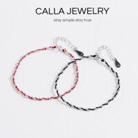 LẮC TAY BẠC CALLA - Chỉ đỏ , Chỉ đen