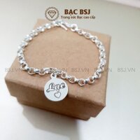 Lắc tay bạc cho em bé bạc ta cao cấp charm khắc tên theo yêu cầu