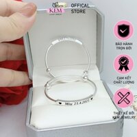Lắc tay bạc cho mẹ & bé KEM JEWELRY khắc tên, số điện thoại theo yêu cầu - Lắc vuông điều chỉnh size