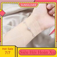 Lắc tay bạc đá trụ s925 - Lắc tay bạc cầu nạm đá S925 - SunshineSiliver