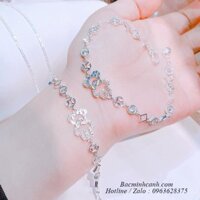 Lắc tay bạc hình gấu đính đá LTNU357