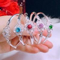Lắc Tay Bạc Hình Hoa Đính Đá Sáng Đẹp Cực Xinh