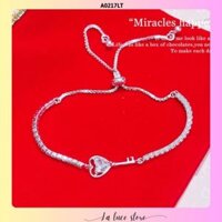 Lắc tay bạc La Luce - Lắc dây rút hình trái tim chìa khóa dành cho nữ A0217LT