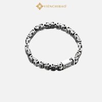 Lắc Tay Bạc Nam Lục Tự Vuông Hỏa Long - Viễn Chí Bảo