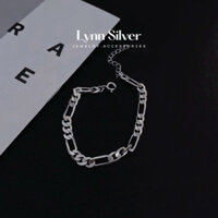 Lắc tay bạc nam nữ Lynn Silver, vòng tay thiết kế mắt xích basic chất liệu bạc ta