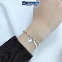 Lắc tay bạc nam vương miện khắc tên theo yêu cầu chất liệu bạc 925 - Viễn Chí Bảo L400362h